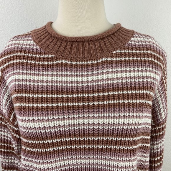 Hippie Rose Crop Pullover Sweater Mocha Mauve Med - Picture 2 of 8